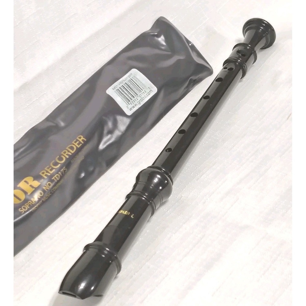 Vintage TUDOR Soprano Recorder TD175 with Vinyl Case Kids Musical Instrument